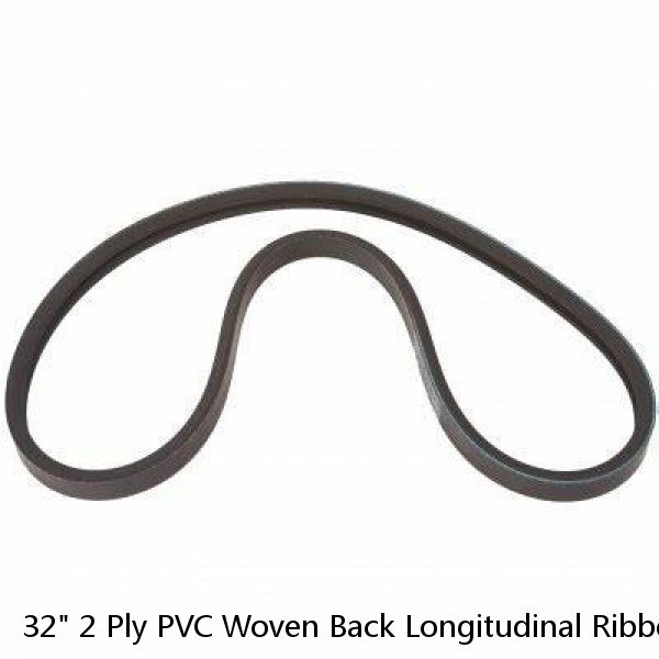 32" 2 Ply PVC Woven Back Longitudinal Ribbed Conveyor Belt 12'6"