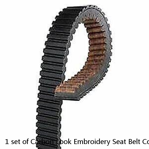 1 set of Carbon Look Embroidery Seat Belt Cover Shoulder Pads for FORD MUSTANG #1 image